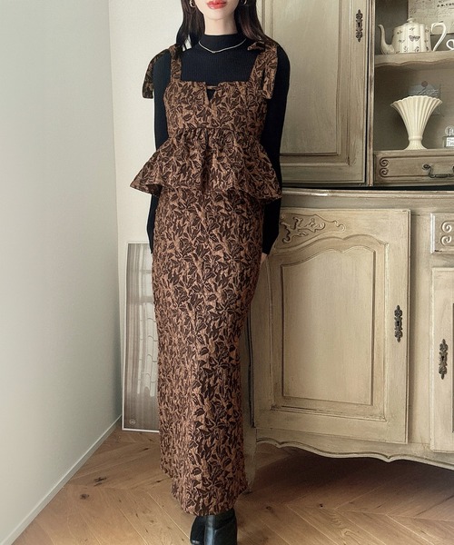 「Meiru」 キャミソールワンピース MEDIUM ブラウン レディース_画像8