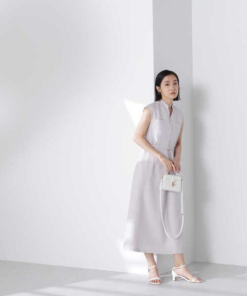 「NATURAL BEAUTY BASIC」 ノースリーブワンピース MEDIUM オレンジ レディースの画像