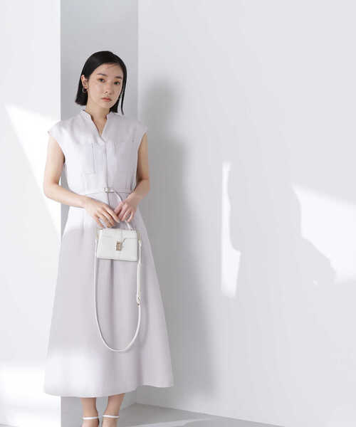 「NATURAL BEAUTY BASIC」 ノースリーブワンピース MEDIUM オレンジ レディースの画像