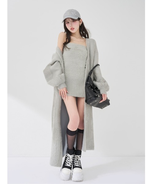 Darich（ダーリッチ） ワンピース シャギーワンピロングカーデセット