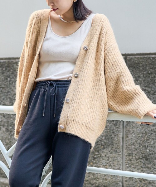 「VIVAYOU」 ニットカーディガン「PUBLUXコラボ」 フリ- パープル レディース_画像9