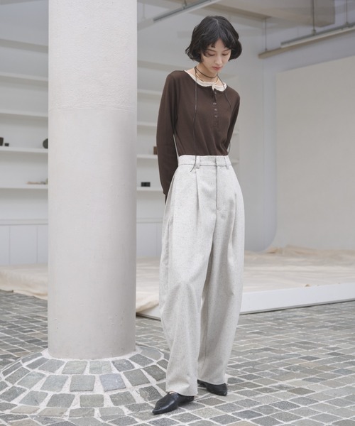 「AIC.」 スラックス FREE アイボリー レディース_画像6