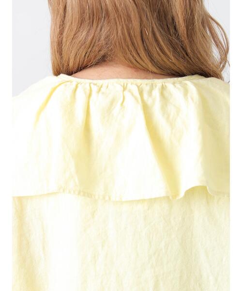 Samansa Mos2♡ 【Cross×Linen】セーラーカラーブラウス セール】 【Cross×Linen】セーラーカラーブラウス（レッド/ベージュ