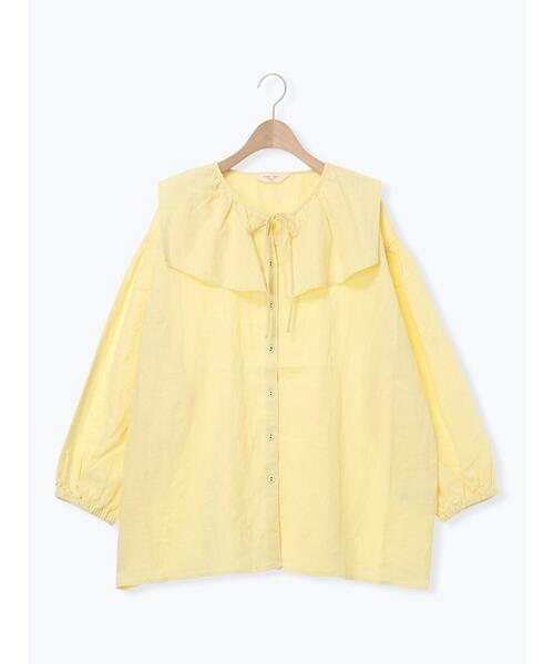 Samansa Mos2♡ 【Cross×Linen】セーラーカラーブラウス セール】 【Cross×Linen】セーラーカラーブラウス（レッド/ベージュ