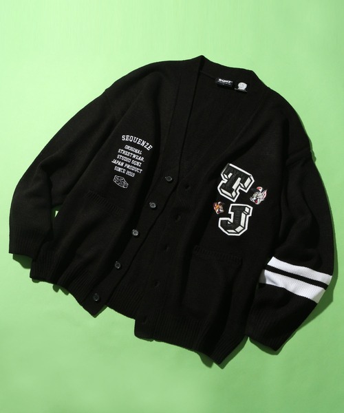 「SEQUENZ」 ニットカーディガン「Tom & Jerryコラボ」 X-LARGE グリーン メンズ_画像4