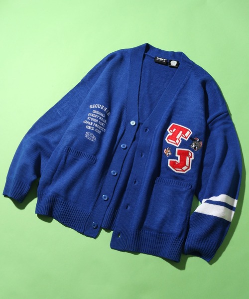 「SEQUENZ」 ニットカーディガン「Tom & Jerryコラボ」 X-LARGE グリーン メンズ_画像8