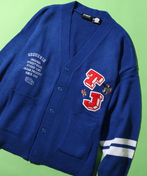 「SEQUENZ」 ニットカーディガン「Tom & Jerryコラボ」 X-LARGE グリーン メンズ_画像9