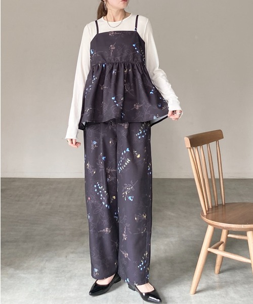She's Closet セットアップ フラワープリント 花柄キャミソール