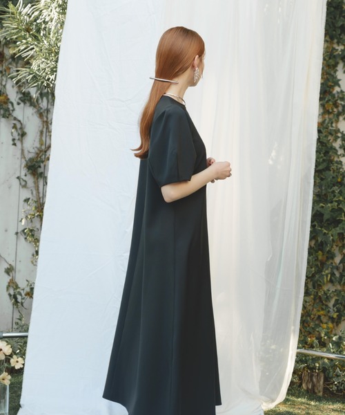 「hinari」 半袖ワンピース X-SMALL ブラック レディース_画像5