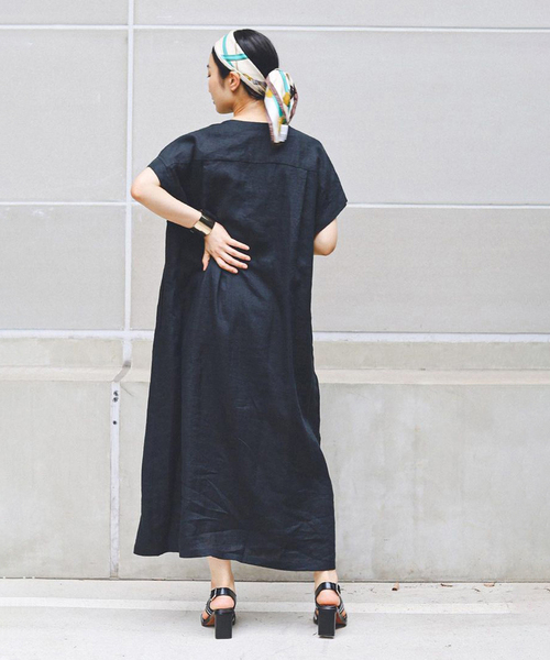 「journal standard L'essage」 半袖ワンピース 38 ベージュ レディース_画像5