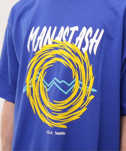 「MANASTASH」 半袖Tシャツ L ホワイト メンズ_画像7