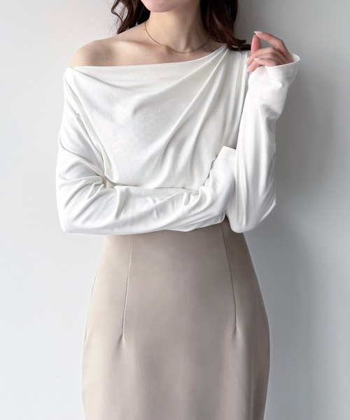 「mipiarl」 長袖カットソー X-LARGE ネイビー レディース_画像5