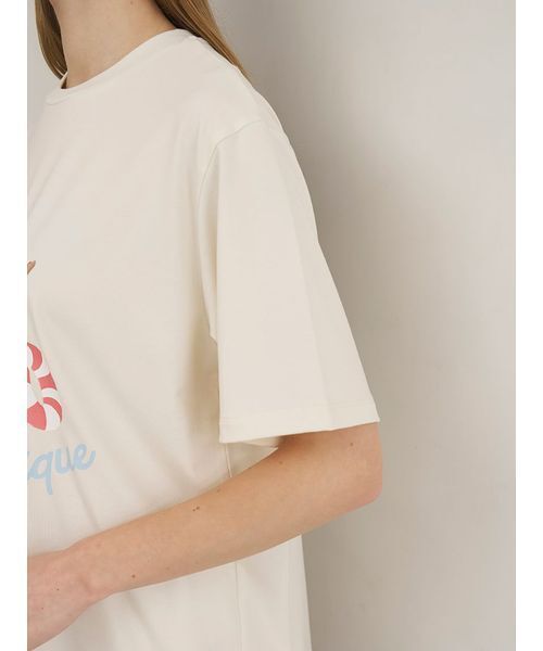 パジャマ ルームウェア 「ONLINE限定」「接触冷感」サマーベア柄ワンポイントTシャツ＆ロングパンツセット レディースの画像