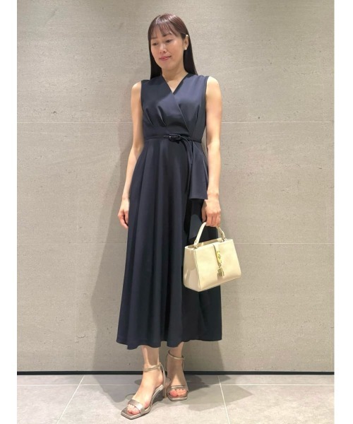 ワンピース 「洗える」カシュクールラッフルワンピースの画像