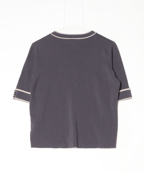 「grove」 半袖ニット 03 チャコール レディース_画像2