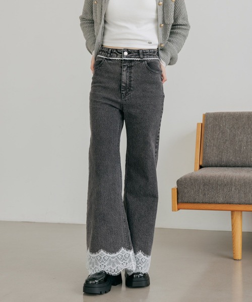 「Heather」 デニムパンツ S グレー レディース_画像2