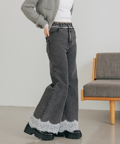 「Heather」 デニムパンツ S グレー レディース_画像3