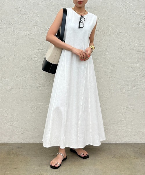 「LOUNGEDRESS」 ノースリーブワンピース MEDIUM ブラック レディース_画像4