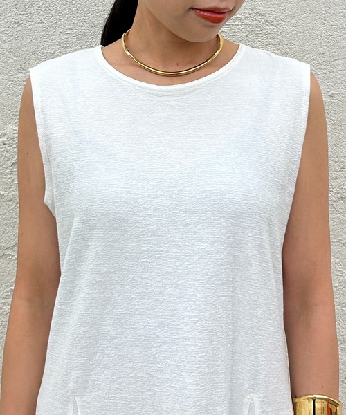 「LOUNGEDRESS」 ノースリーブワンピース MEDIUM ブラック レディース_画像9