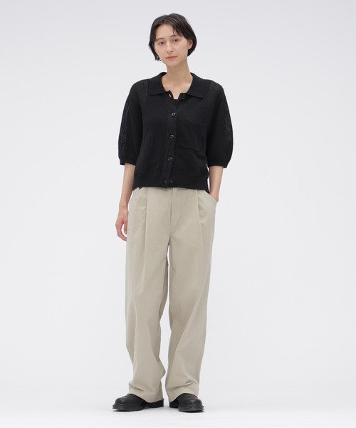 MHL.（エムエイチエル） カーディガン 半袖 IRREGULAR RIB COTTON