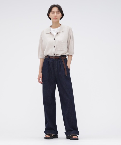 MHL.（エムエイチエル） カーディガン 半袖 IRREGULAR RIB COTTON