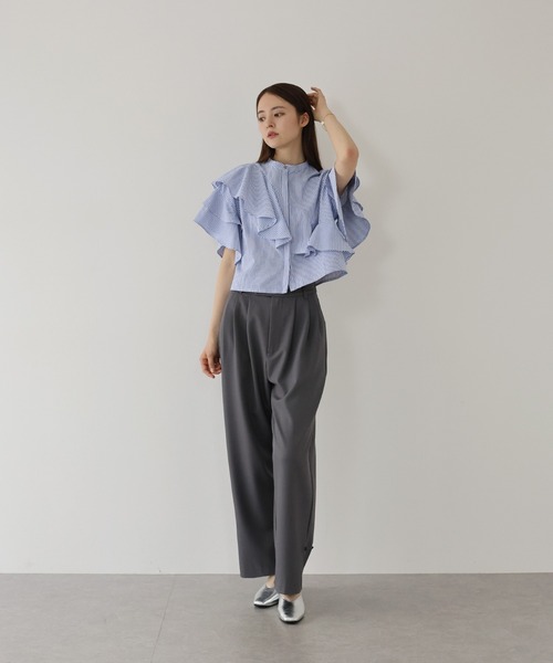 「J by blue」 半袖ブラウス MEDIUM ブルー レディース_画像6