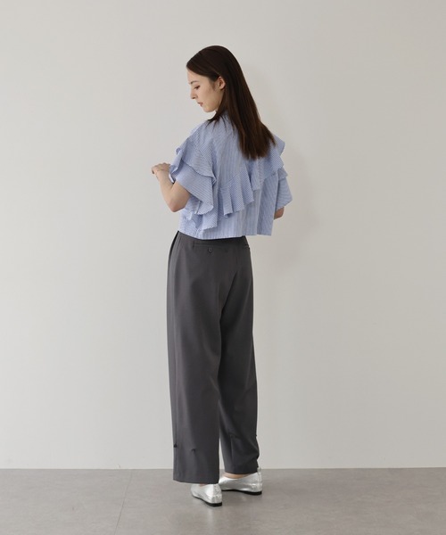 「J by blue」 半袖ブラウス MEDIUM ブルー レディース_画像7