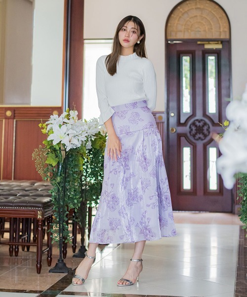 「QUEENS COURT」 7分袖ニット M グレー レディース_画像2