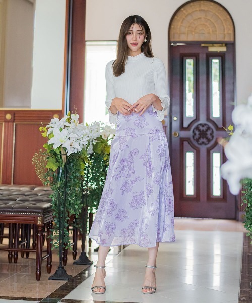 「QUEENS COURT」 7分袖ニット M グレー レディース_画像3