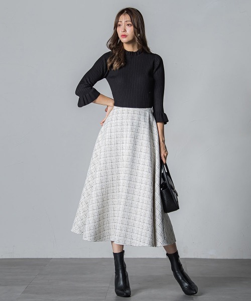 「QUEENS COURT」 7分袖ニット M グレー レディース_画像9