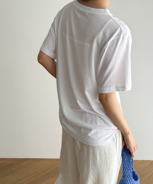 「CANAL JEAN」 半袖Tシャツ ONE SIZE チャコールグレー レディース_画像3