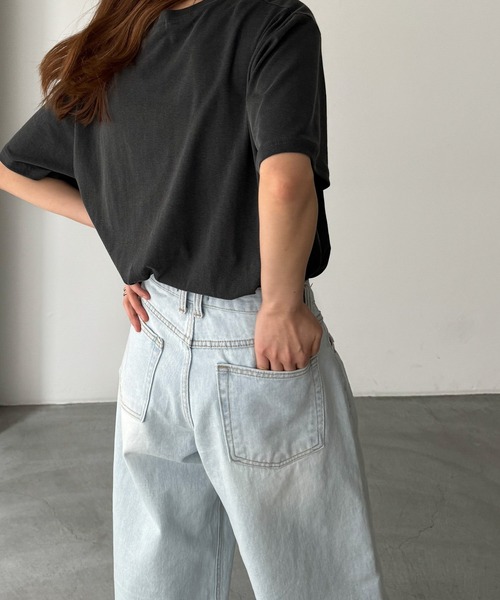 「CANAL JEAN」 半袖Tシャツ ONE SIZE チャコールグレー レディース_画像7