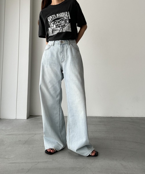 「CANAL JEAN」 半袖Tシャツ ONE SIZE チャコールグレー レディース_画像8