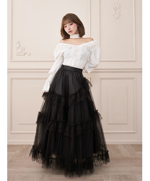 ドリーミーチュールボリュームロングスカート ブラック Darich ダーリッチ Darich（ダーリッチ） ロング スカート ドリーミーチュールボリューム