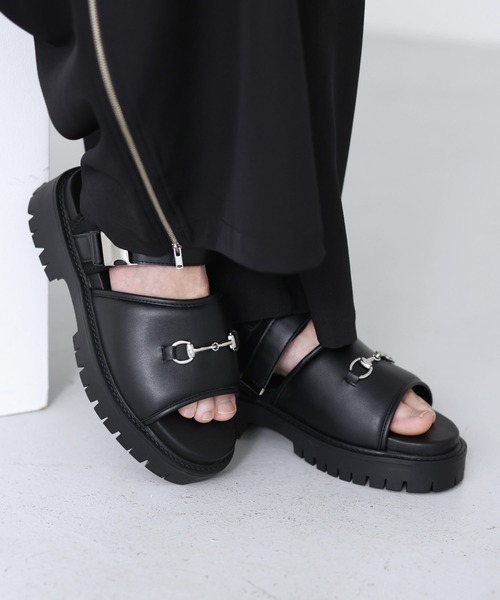 「SOCCE」 サンダル L ブラック メンズ_画像4