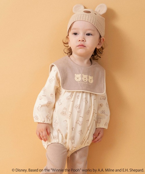 vintage Disney くまのプーさん ロンパース カバーオール Disney（ディズニー） ベビー服 ロンパース 「DisneyCollection