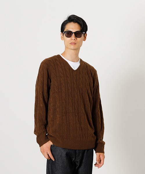 ニット NUDIE KNIT V N CABLE PULLOVER ヌーディーニットVネックケーブルプルオーバー