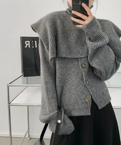 スカートに ニット 通販 Paypayモール 暖かいハイネックニット肩掛け ニットカーディガンセット Zozotown Paypayモール店 により Mahavoicenews Com