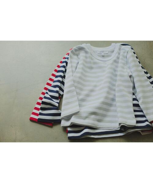 agnes b.（アニエスベー） tシャツ キッズ 細ボーダー コットン 長袖 T