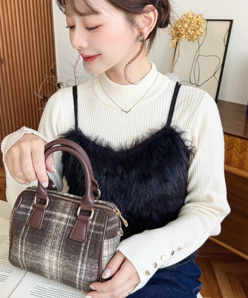 極美品 CFCL リブ ベルスリーブ ニット トップス 黒 洗濯可 ボトルネック moment+ ニット セーター 「累計販売枚数5万枚突破！」12G 袖口