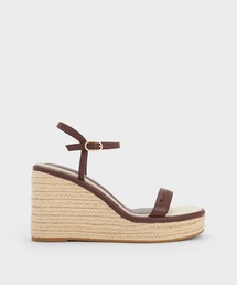 CHARLES ＆ KEITH サンダル アンクルストラップ エスパドリーユ