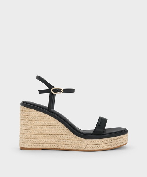   ウェッジ エスパドリーユ サンダル CHARLES ＆ KEITH サンダル クロスオーバー エスパドリーユ