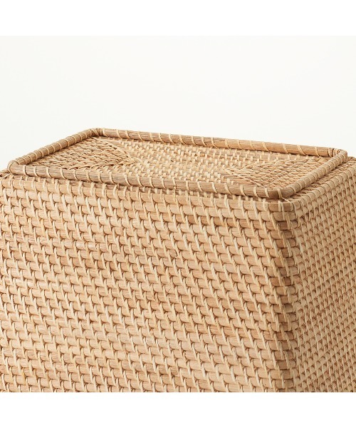無印良品（MUJI） 収納 重なるラタン長方形バスケット・特大 （V）約