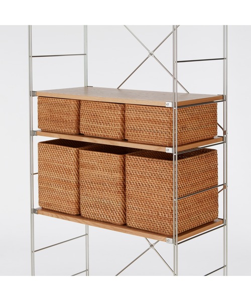 無印良品（MUJI） 収納 重なるラタン長方形バスケット・特大 （V）約