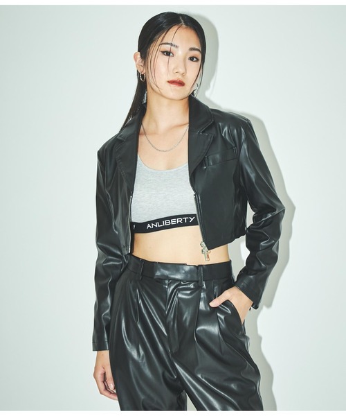 ◆Aelfric Eden◆フェイクレザー クロップドジャケット送料込 SYEE フェイクレザークロップドジャケット[AW46-27S017]｜URBAN