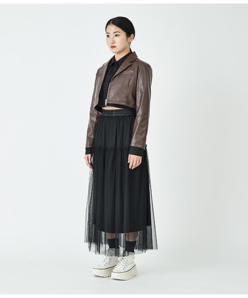 ANLIBERTY ANAP コート アウター フェイクレザークロップド