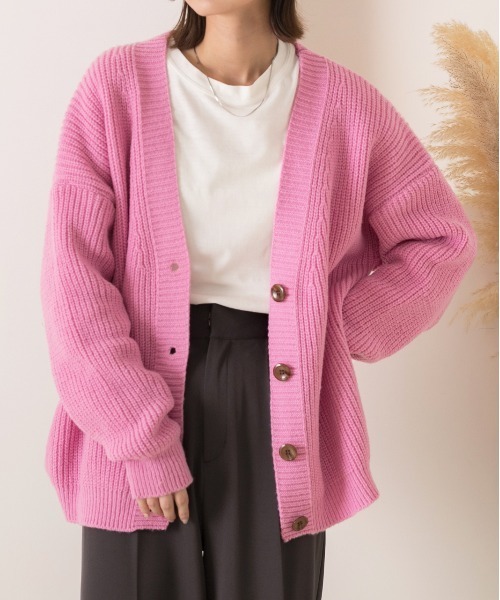 カラフルニットカーディガン ad thie カーディガン ゆったり カラフル ニットカーディガン