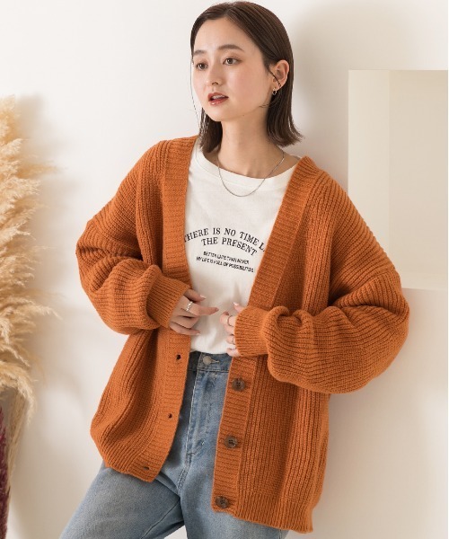 ad thie カーディガン ゆったり カラフル ニットカーディガン
