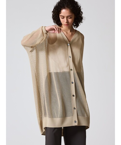 mizuiroind ニット セーター mizuiro ind メッシュ柄Vネック
