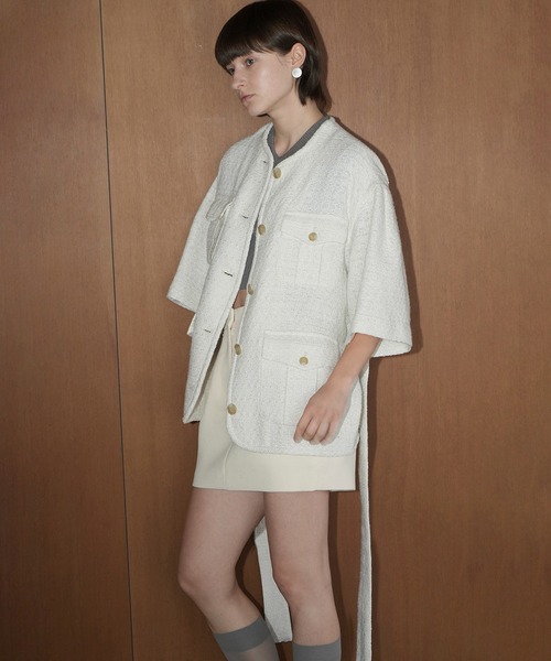 CLANE（クラネ） コート アウター HALF SLEEVE TWEED JACKET